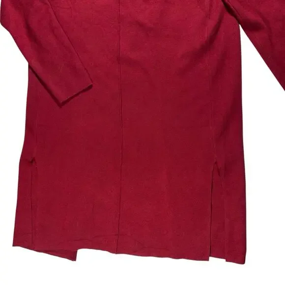 Merokeety Women’s Sz S Long Wool Blend Red Cardigan Knit Duster Coatigan Sweater - Picture 9 of 13
